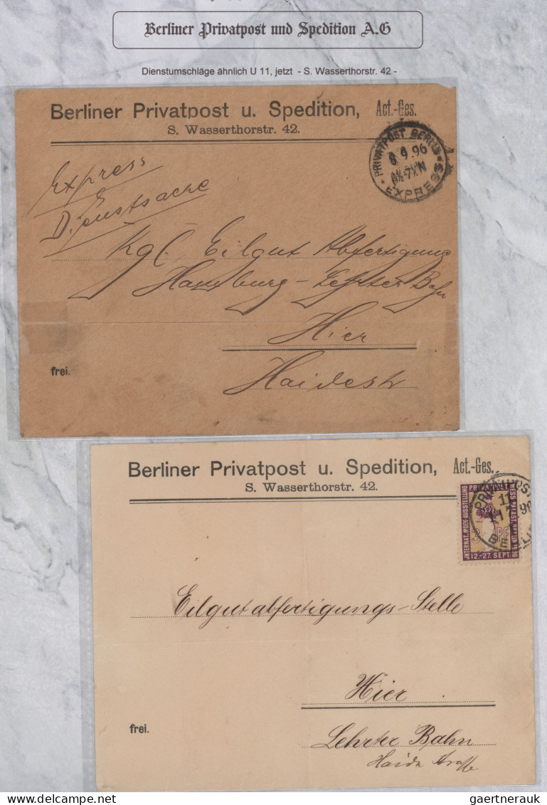 Deutsches Reich - Privatpost (Stadtpost): 1895/1897 "Berlin-Privatpost "G" Priva