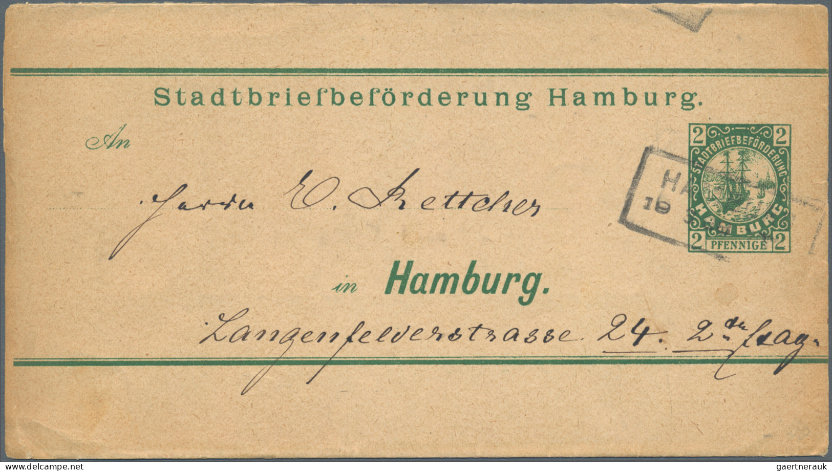 Deutsches Reich - Privatpost (Stadtpost): HAMBURG, Sauberer Brief- Und Ganzsache - Correos Privados & Locales