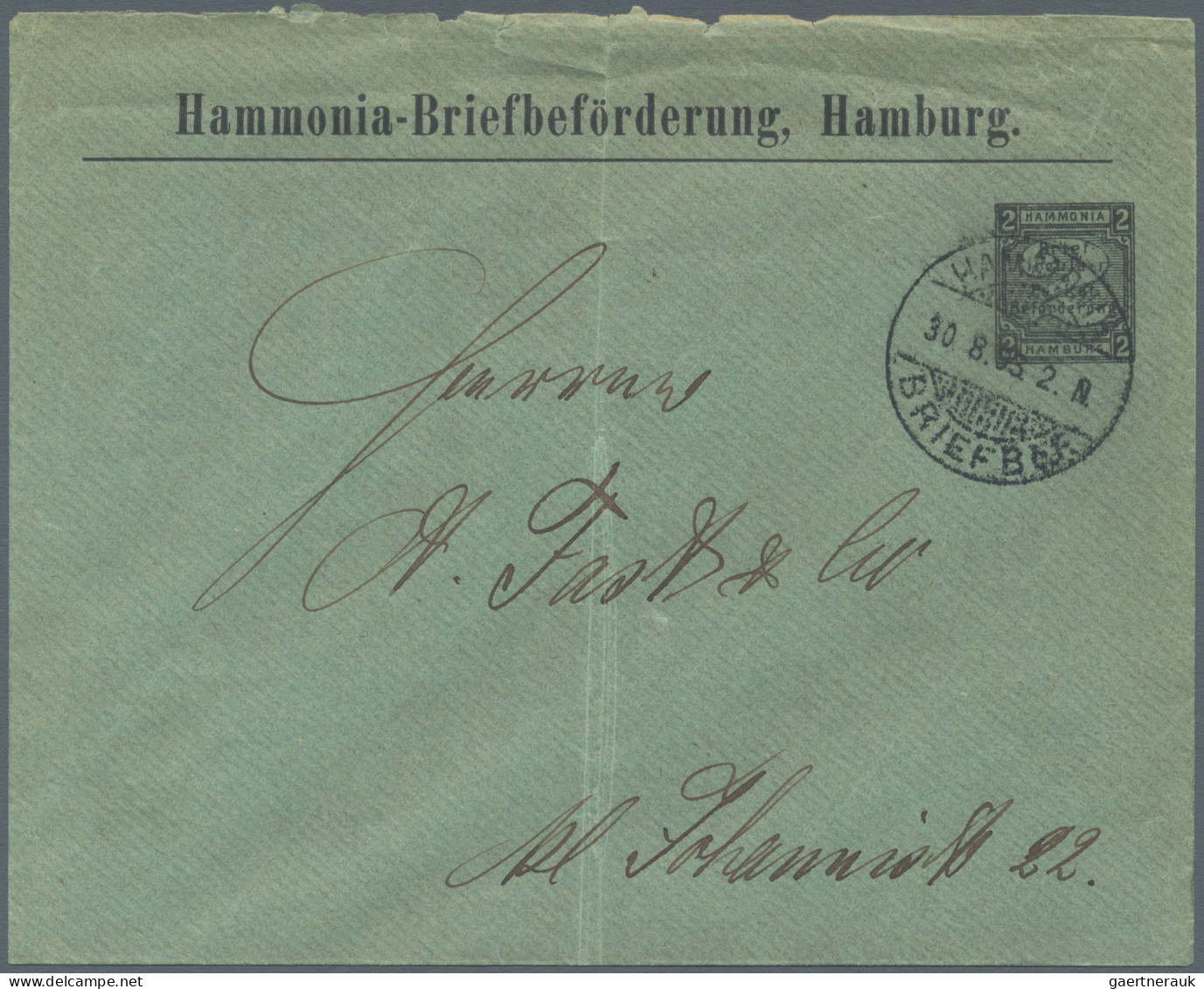 Deutsches Reich - Privatpost (Stadtpost): HAMBURG, Sauberer Brief- Und Ganzsache - Correos Privados & Locales