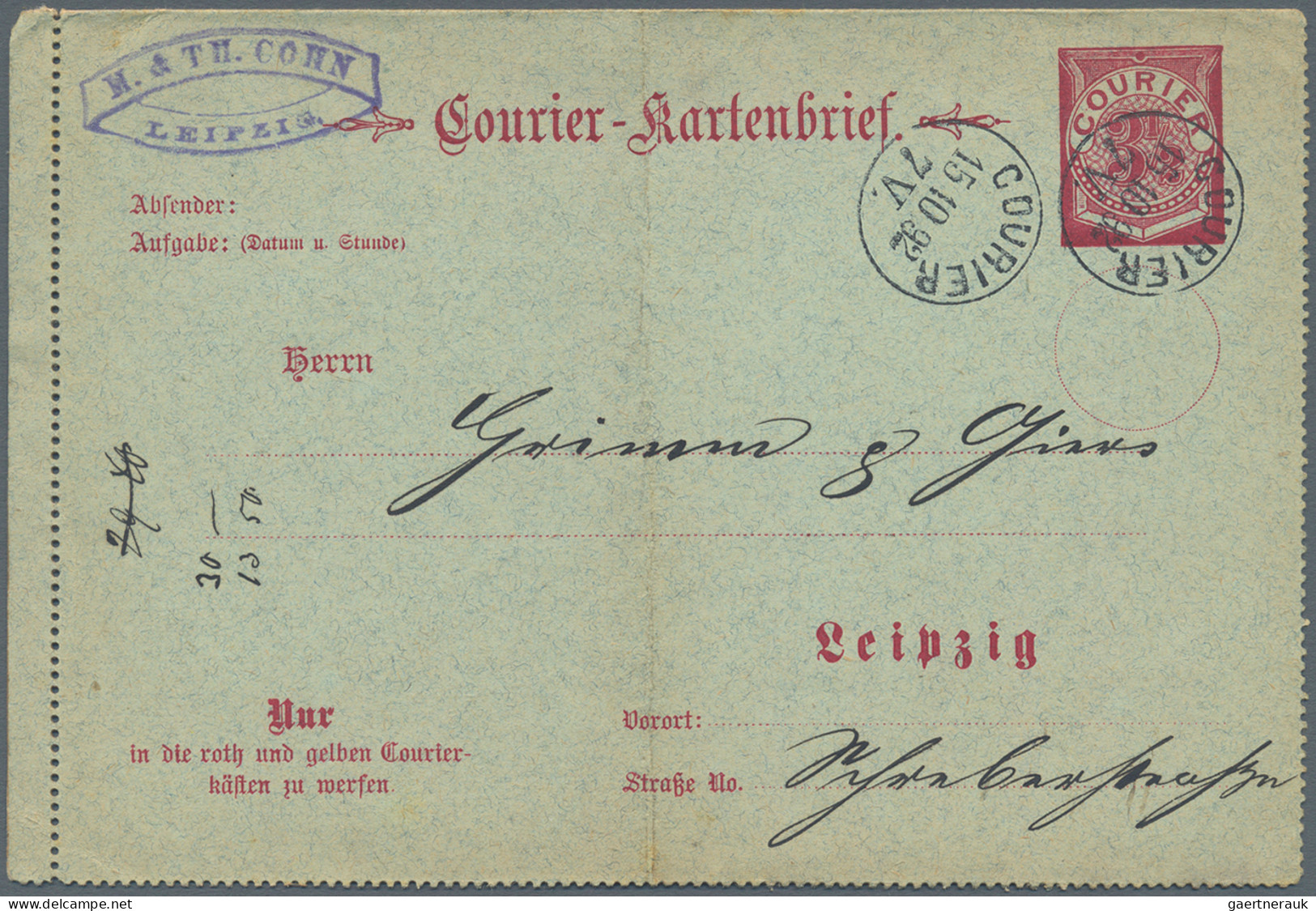 Deutsches Reich - Privatpost (Stadtpost): LEIPZIG A-G,1886-1922, Sammlung Der Di - Private & Local Mails