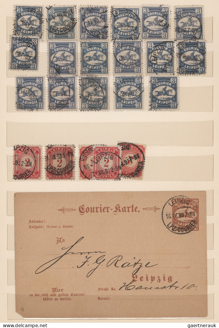 Deutsches Reich - Privatpost (Stadtpost): LEIPZIG,1892, Steckbuch Mit über 800 D - Private & Local Mails