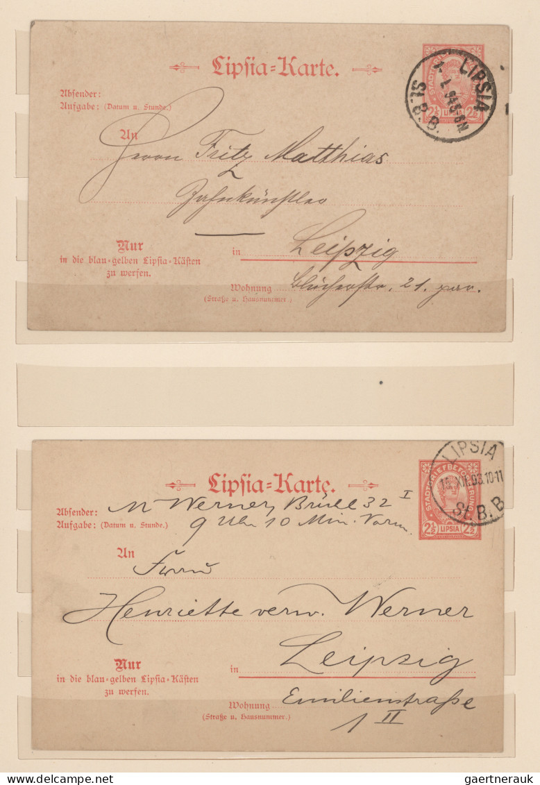 Deutsches Reich - Privatpost (Stadtpost): LEIPZIG,1892, Steckbuch Mit über 800 D - Private & Local Mails