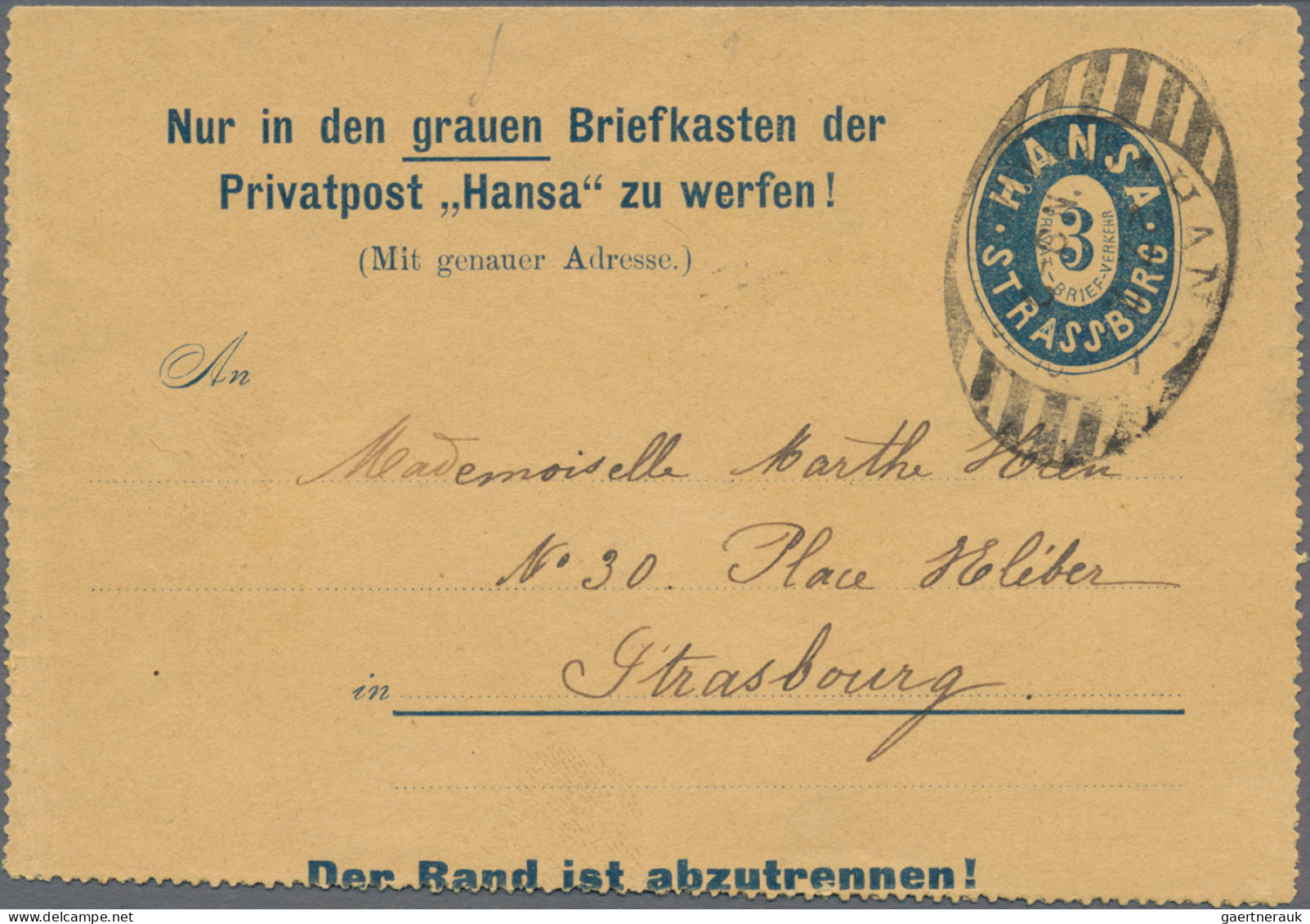 Deutsches Reich - Privatpost (Stadtpost): STRASSBURG, Lot Mit 24 Sauberen Meist - Correos Privados & Locales