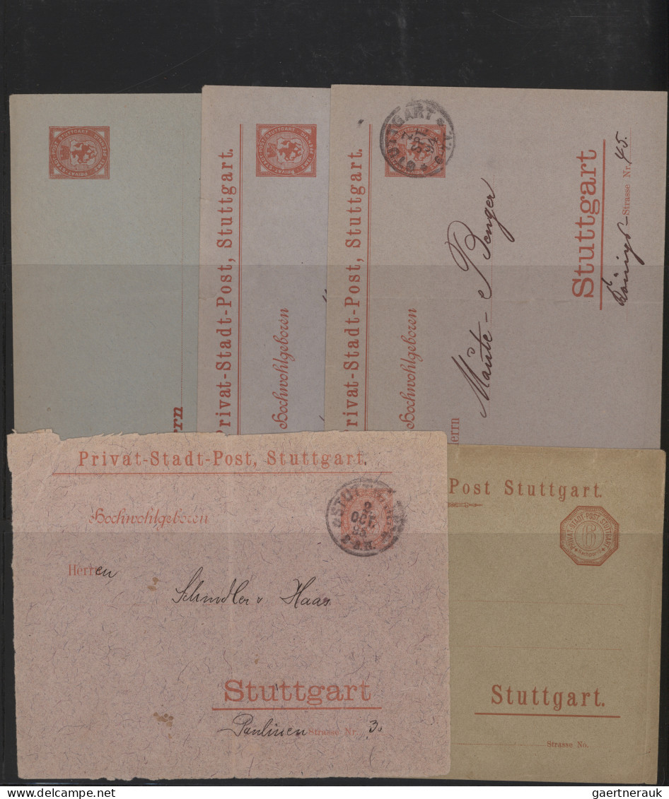 Deutsches Reich - Privatpost (Stadtpost): STUTTGART, Interessante Sammlung Mit C - Correos Privados & Locales