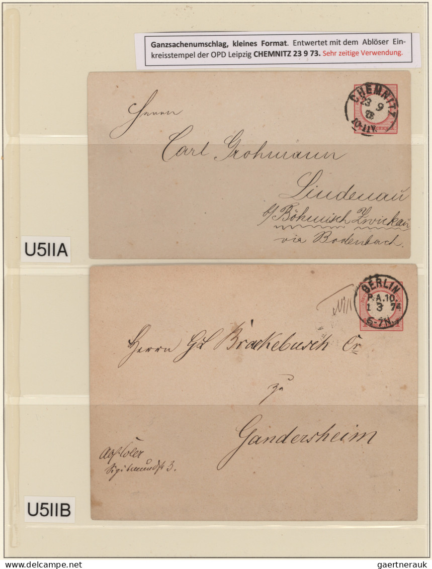 Deutsches Reich - Ganzsachen: 1872/1875, Brustschilde, Sammlung von 28 gebraucht