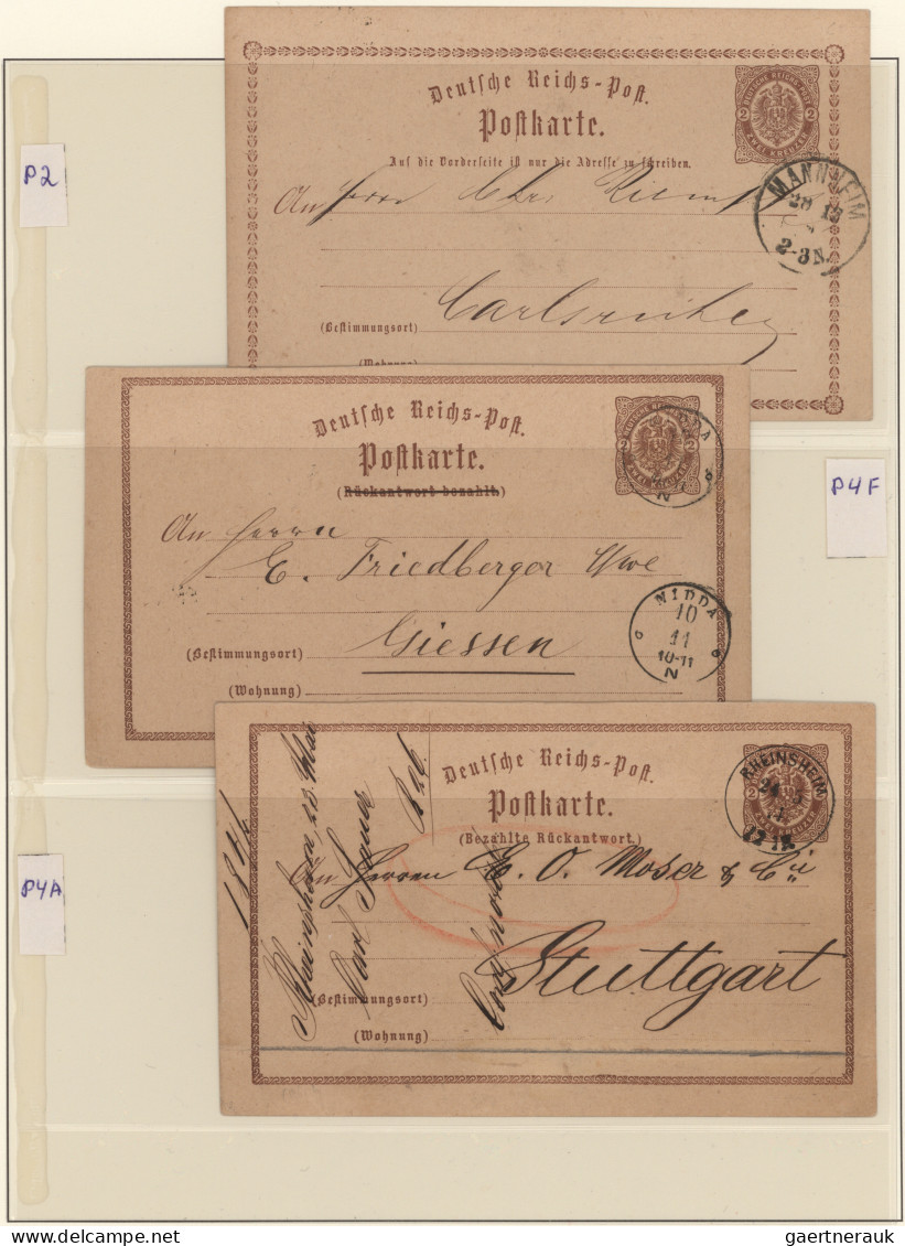 Deutsches Reich - Ganzsachen: 1872/1875, Brustschilde, Sammlung von 28 gebraucht