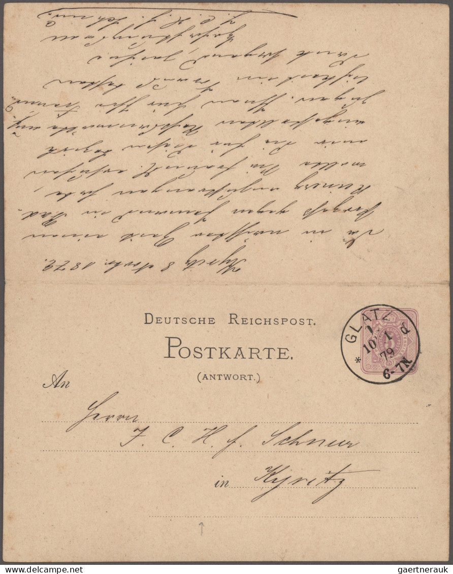 Deutsches Reich - Ganzsachen: 1876/1879, Pfennige-Ausgabe, Partie Von Drei Gebra - Andere & Zonder Classificatie