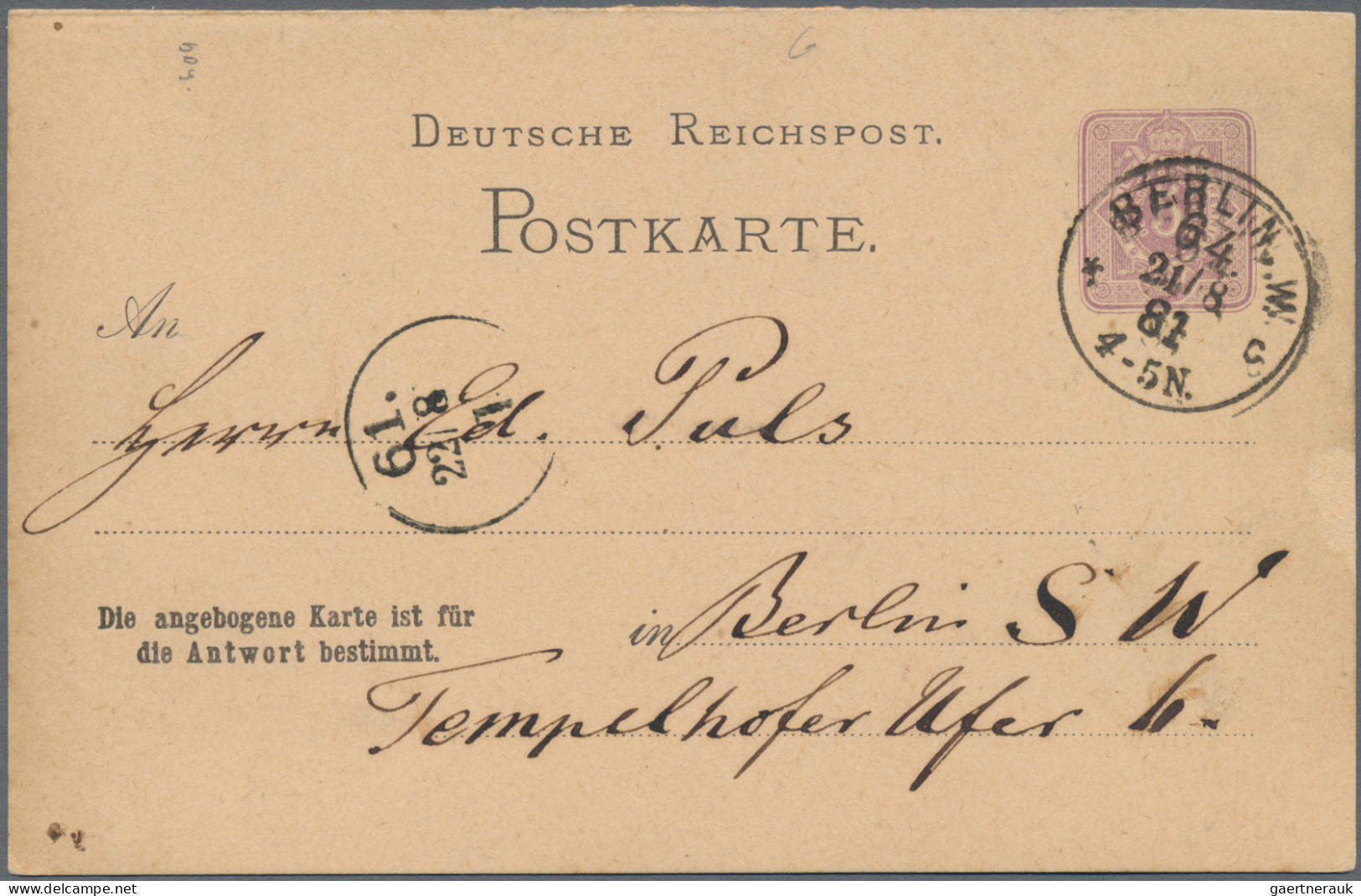 Deutsches Reich - Ganzsachen: 1877/1889, Pfennig-Ausgabe, Partie Von 15 Gebrauch - Autres & Non Classés
