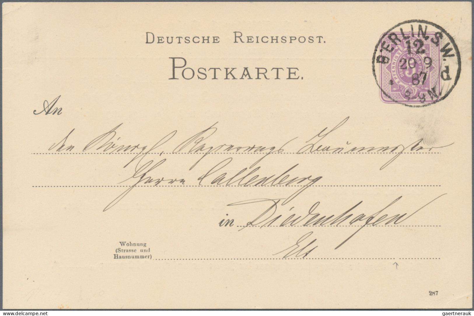 Deutsches Reich - Ganzsachen: 1877/1889, Pfennig-Ausgabe, Partie von 15 gebrauch