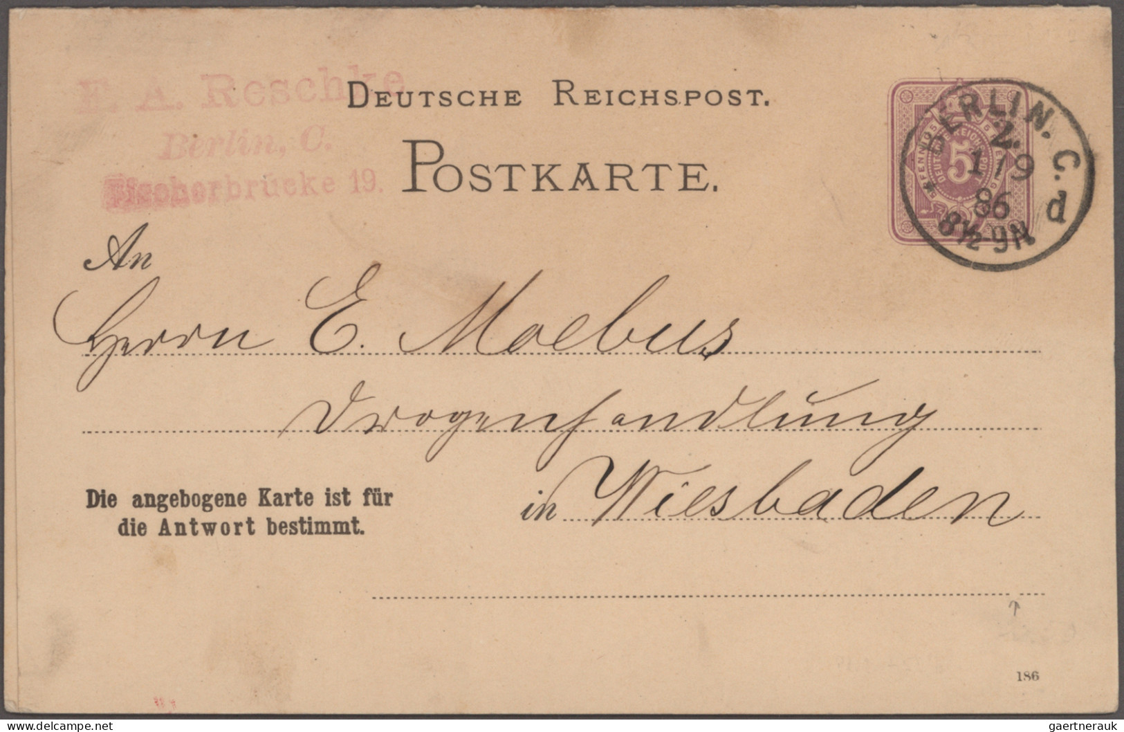 Deutsches Reich - Ganzsachen: 1883/1889, Pfennig-Ausgabe, Partie Von Vier Gebrau - Otros & Sin Clasificación