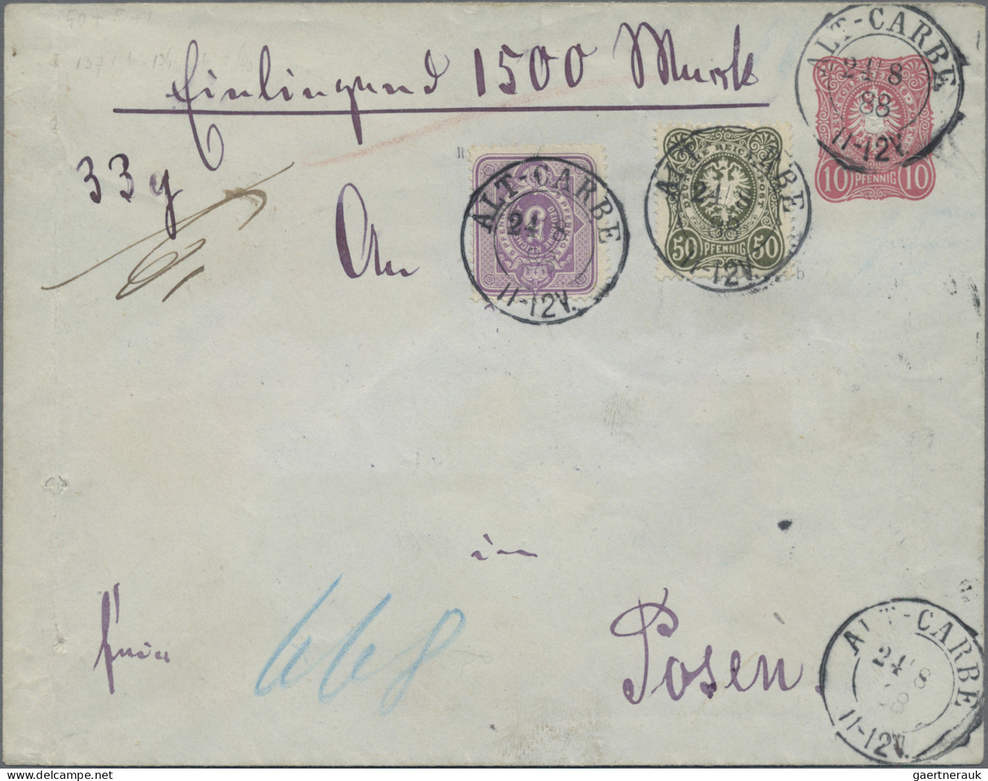 Deutsches Reich - Ganzsachen: 1883/1890, Ganzsachenumschlag 10 Pfg Rot, Lot Von - Other & Unclassified