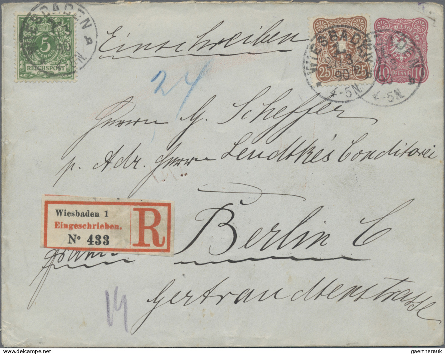 Deutsches Reich - Ganzsachen: 1883/1890, Ganzsachenumschlag 10 Pfg Rot, Lot Von - Sonstige & Ohne Zuordnung