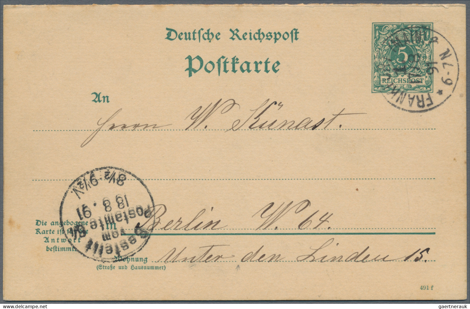 Deutsches Reich - Ganzsachen: 1890/1902, Krone/Adler, Partie Von 19 Gebrauchten - Otros & Sin Clasificación