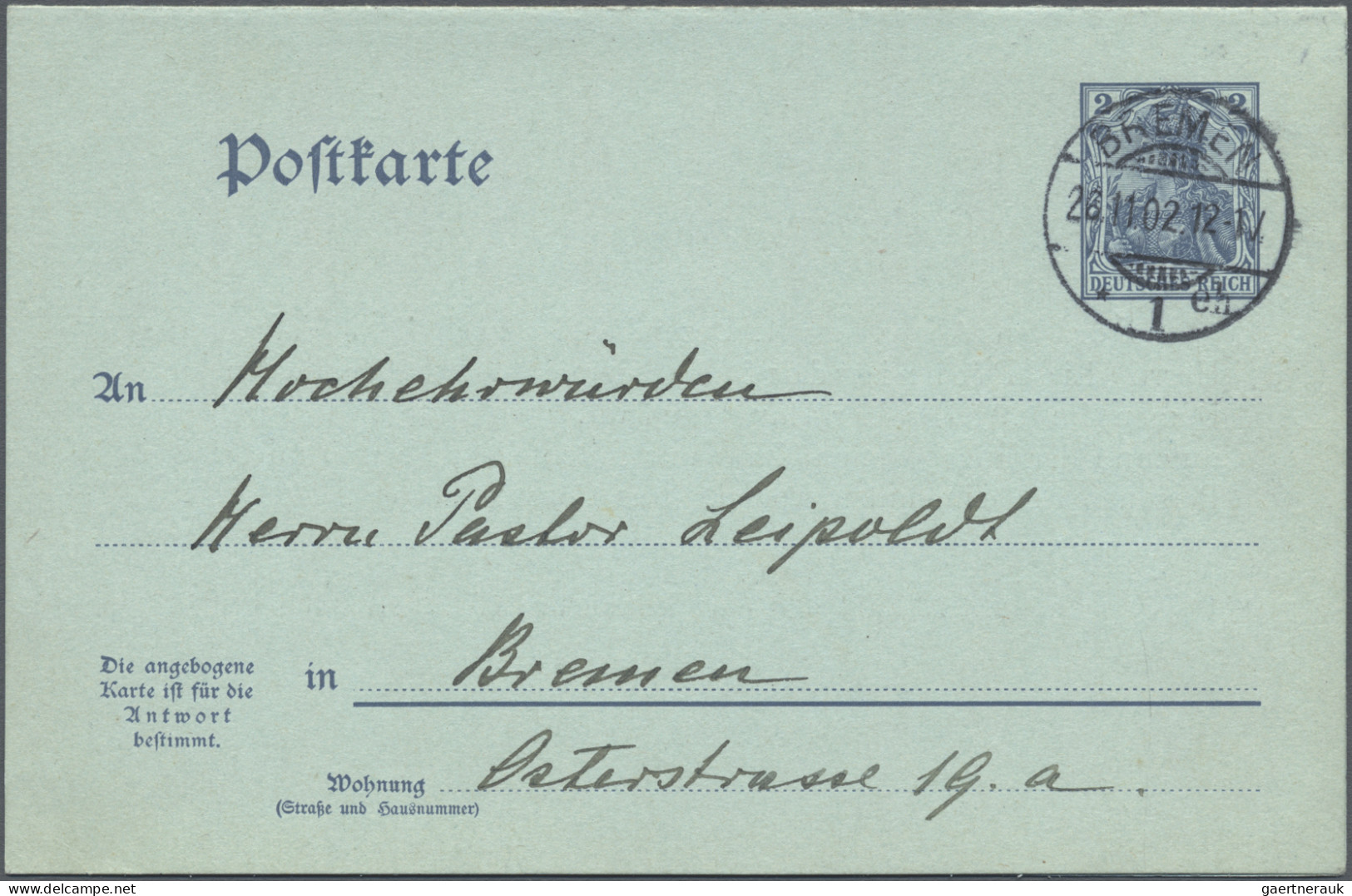 Deutsches Reich - Ganzsachen: 1900/1921, Sammlung Von 25 Gebrauchten Germania-Ga - Other & Unclassified