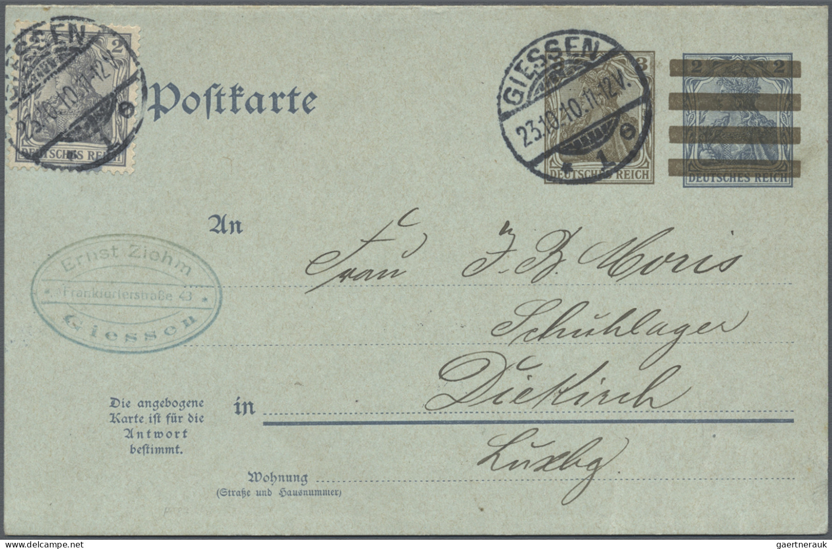 Deutsches Reich - Ganzsachen: 1900/1921, Sammlung von 25 gebrauchten Germania-Ga