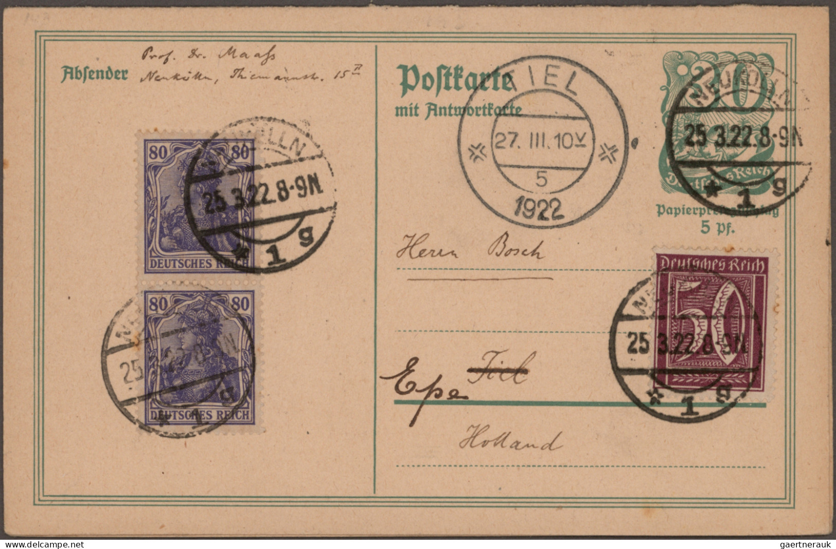 Deutsches Reich - Ganzsachen: 1921/1936, Sammlung Von Ca. 178 Fast Nur Gebraucht - Sonstige & Ohne Zuordnung