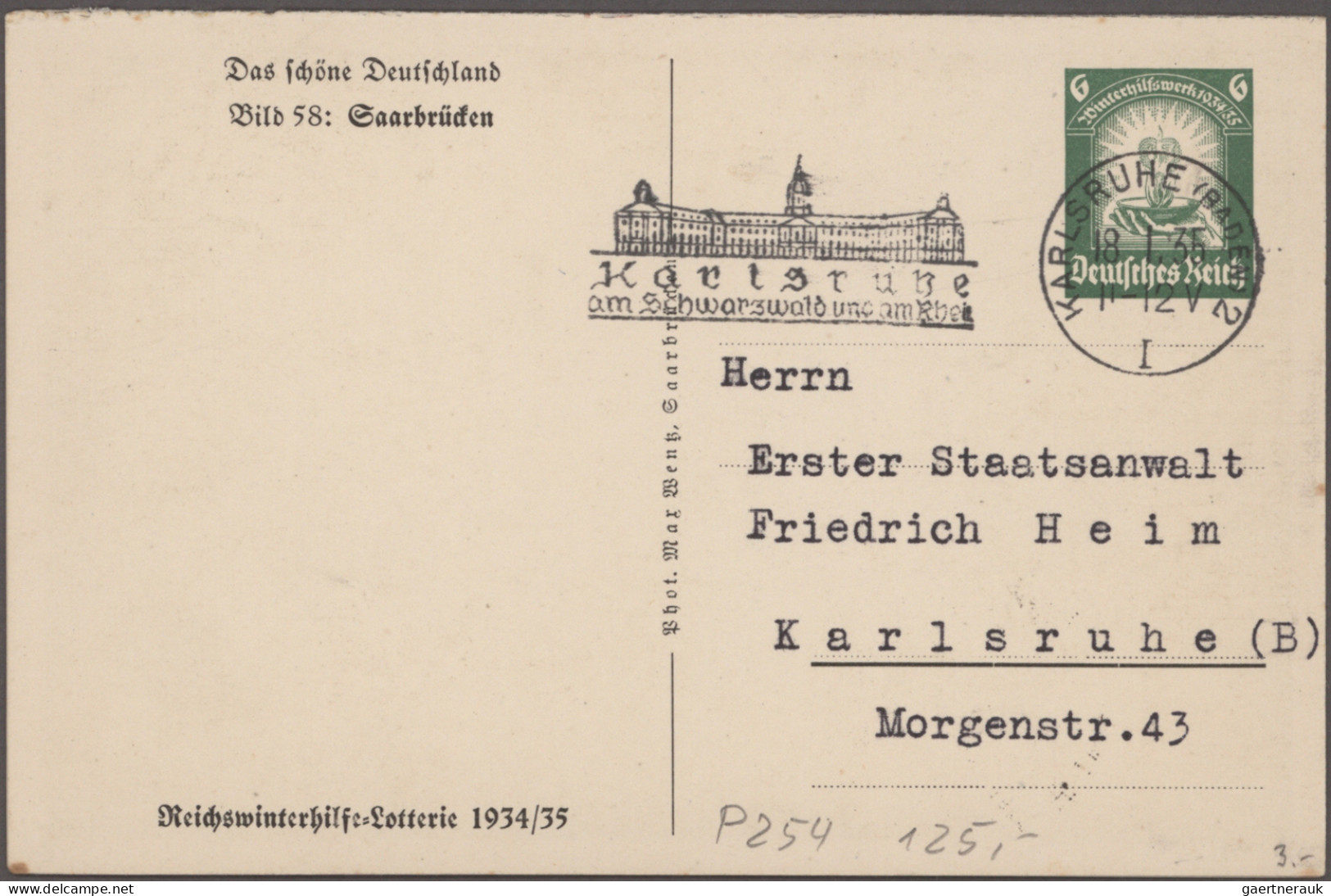 Deutsches Reich - Ganzsachen: 1934/1935, WHW-Sonderpostkarte, umfangreiche Samml