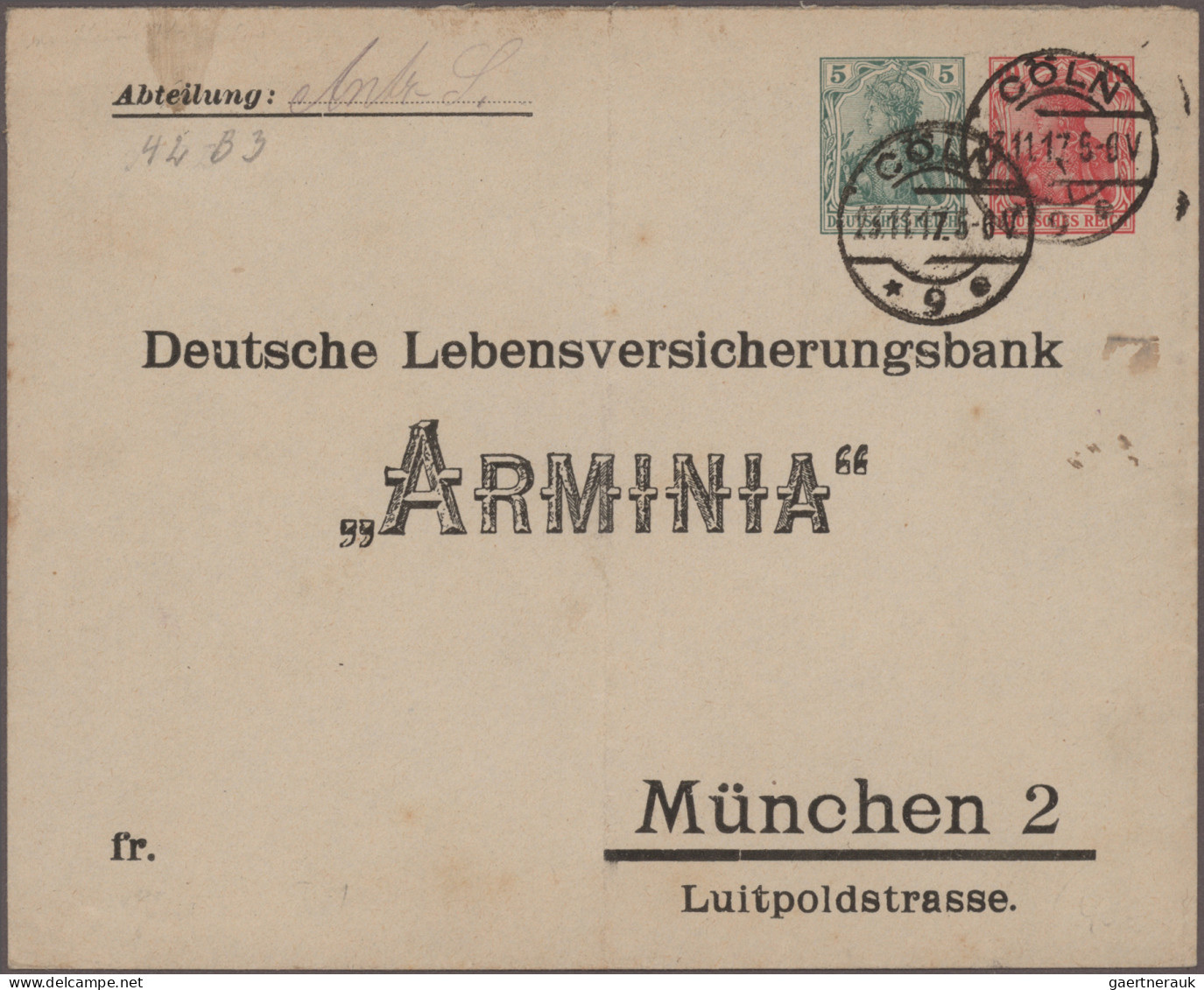Deutsches Reich - Privatganzsachen: 1916/1923, Germania/Infla, Sammlung von 64 P