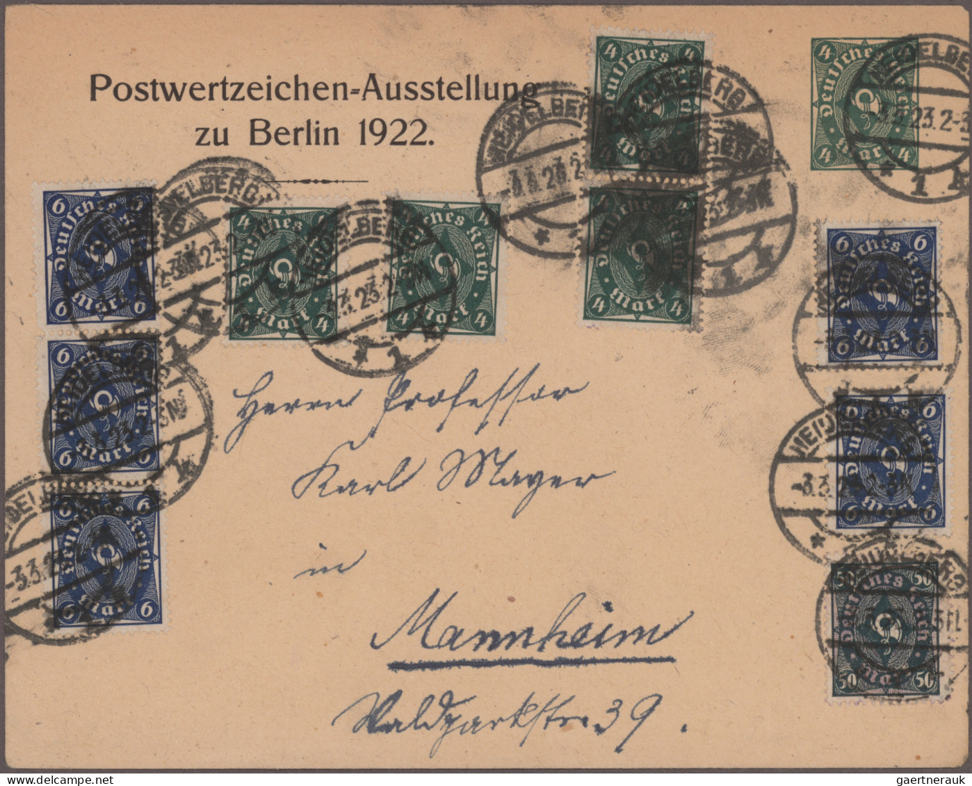 Deutsches Reich - Privatganzsachen: 1916/1923, Germania/Infla, Sammlung von 83 P