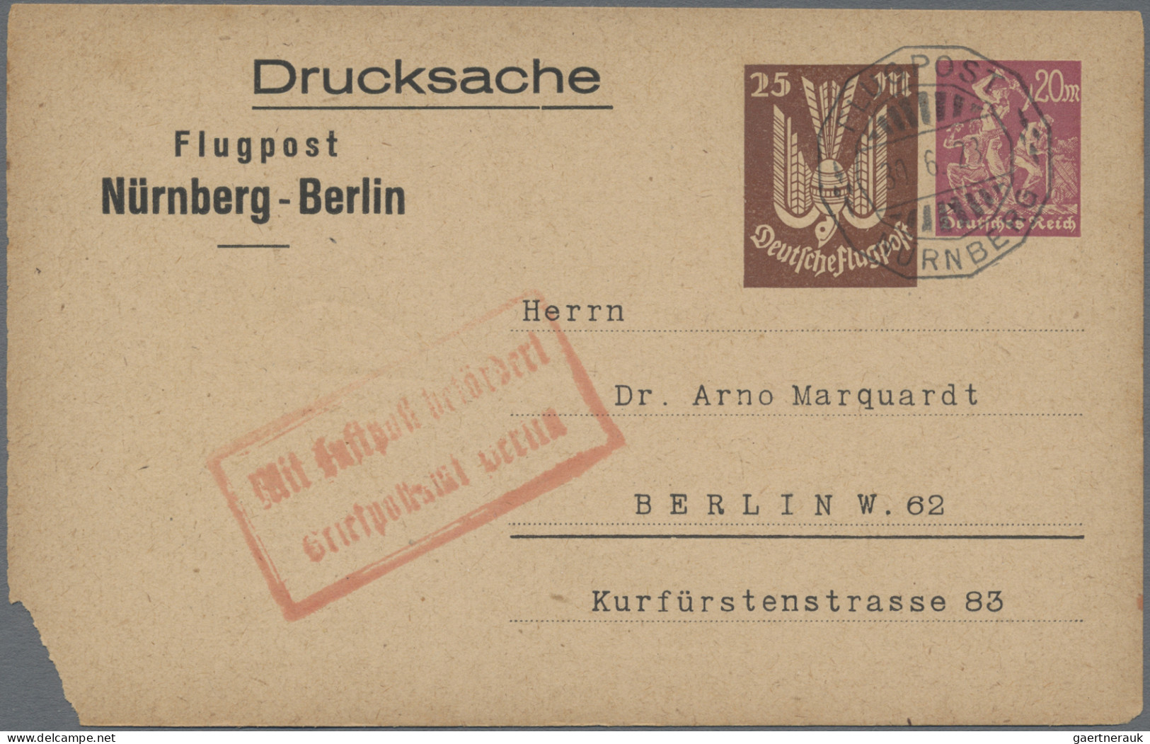 Deutsches Reich - Privatganzsachen: 1923, Luftpost-Privatganzsachenkarten Holzta - Other & Unclassified