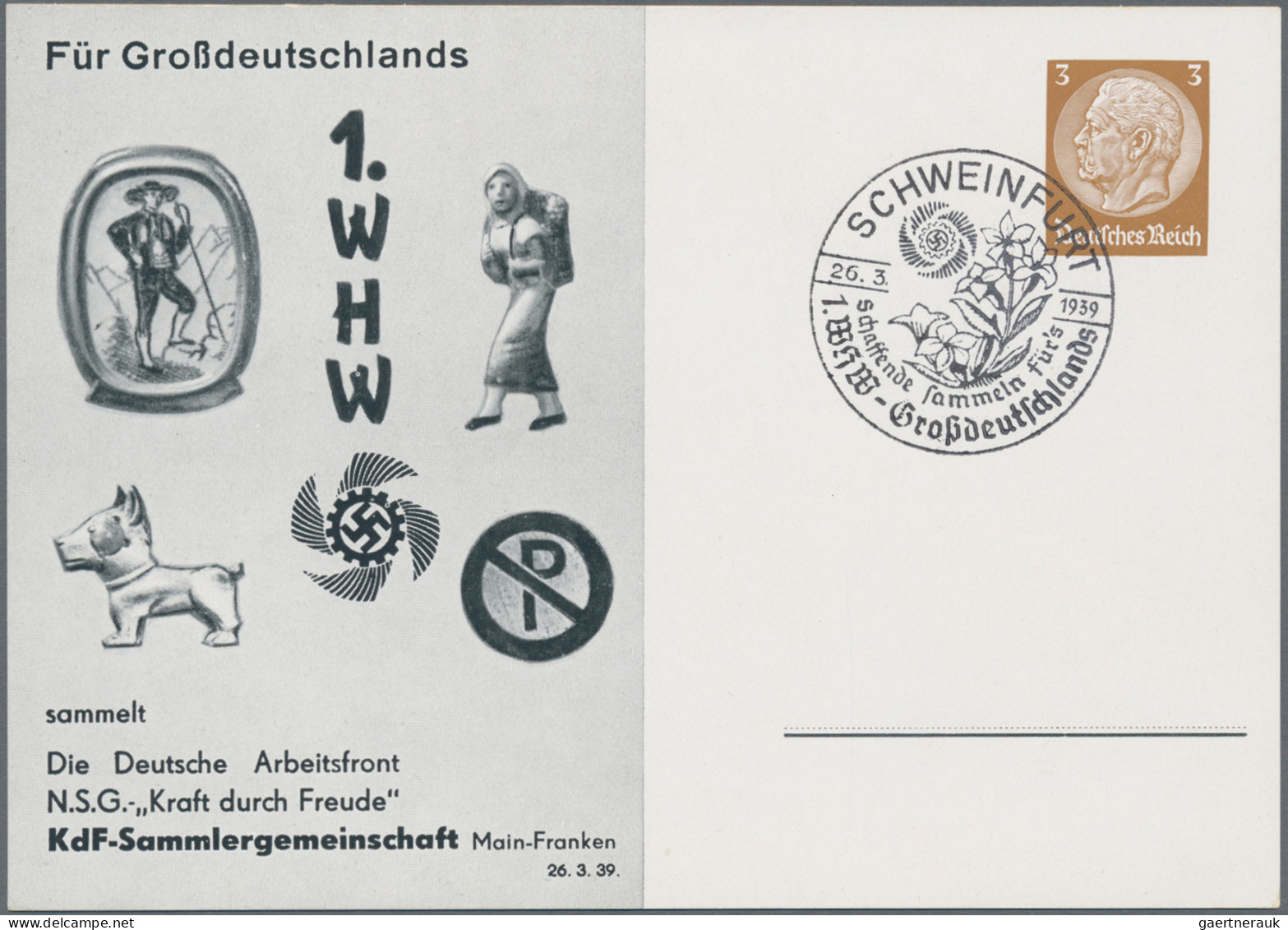 Deutsches Reich - Privatganzsachen: 1937/1939, Privatganzsachenkarte 3 Pfg. Hind - Otros & Sin Clasificación