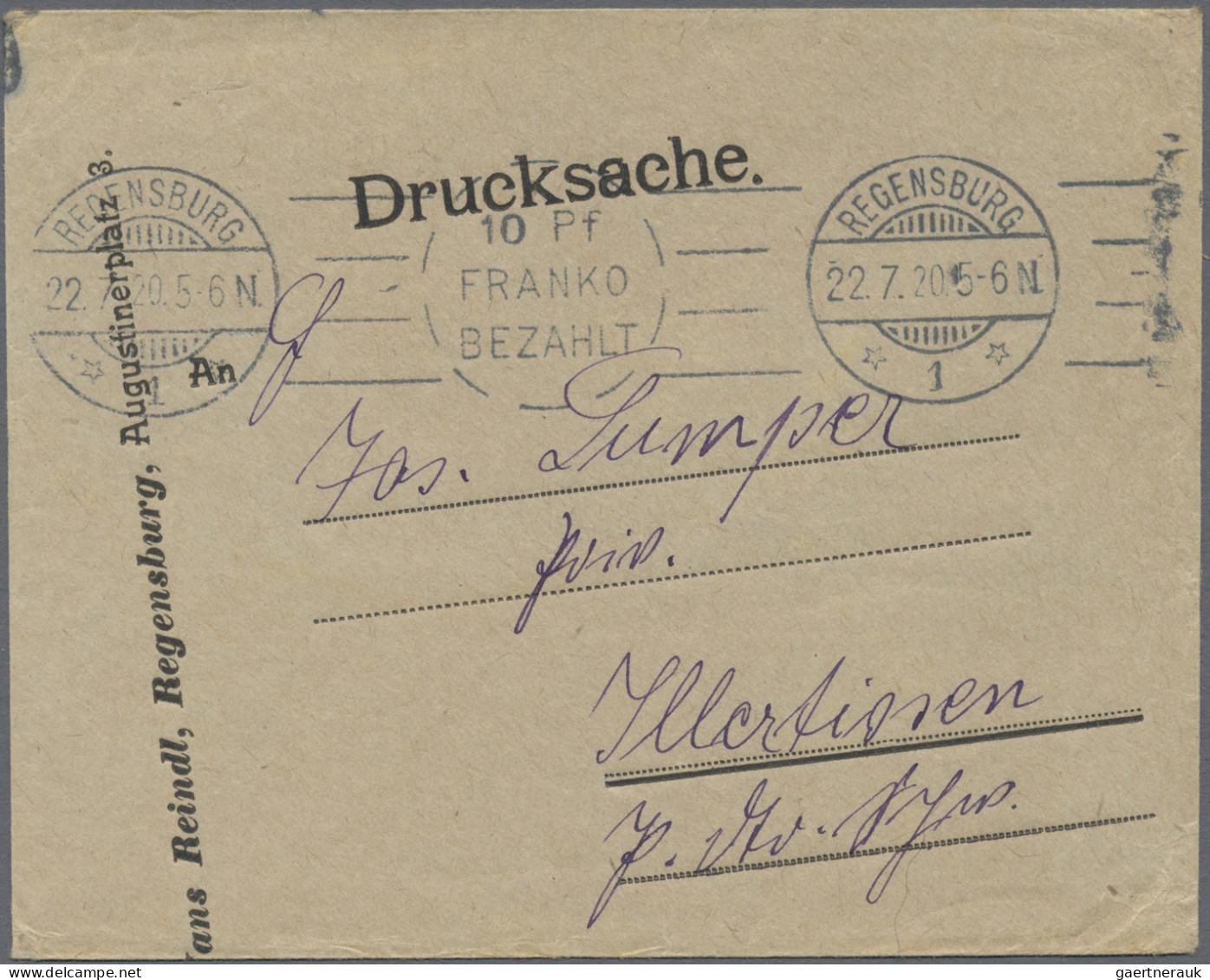 Deutsches Reich - Franco-Stempel: 1911/1943, Francostempel/Gebühr Bezahlt, Parti - Maschinenstempel (EMA)