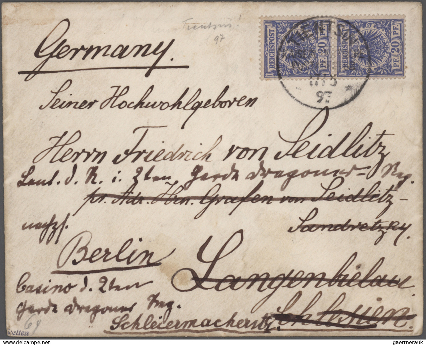 Deutsche Auslandspostämter + Kolonien: 1887/1914, kl. Sammlerbestand von acht Be