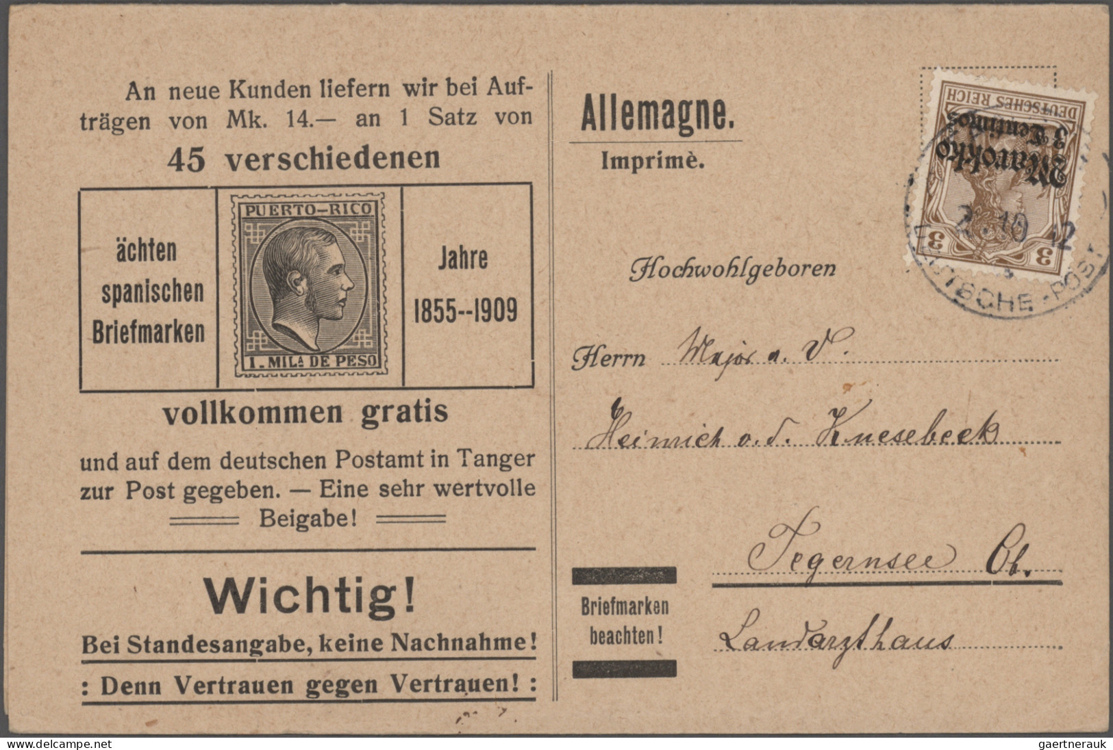 Deutsche Auslandspostämter + Kolonien: 1895/1912, Partie Von 14 Belegen, Dabei D - Other & Unclassified