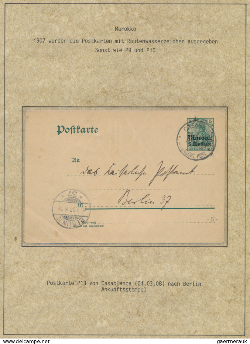 Deutsche Post In Marokko: 1900/1914 Ca., Sammlung Der 'Germania'-Ausgaben Mit Ge - Deutsche Post In Marokko