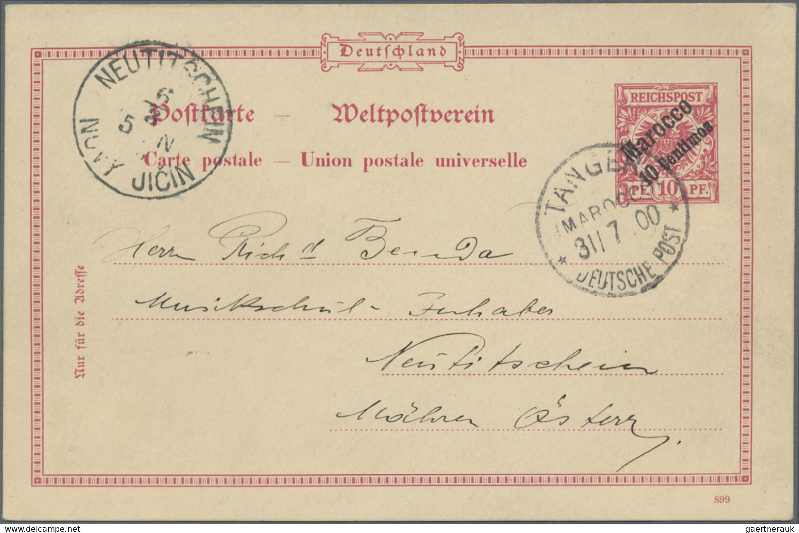 Deutsche Post in Marokko - Ganzsachen: 1900/1911, Partie von 16 gebrauchten Ganz