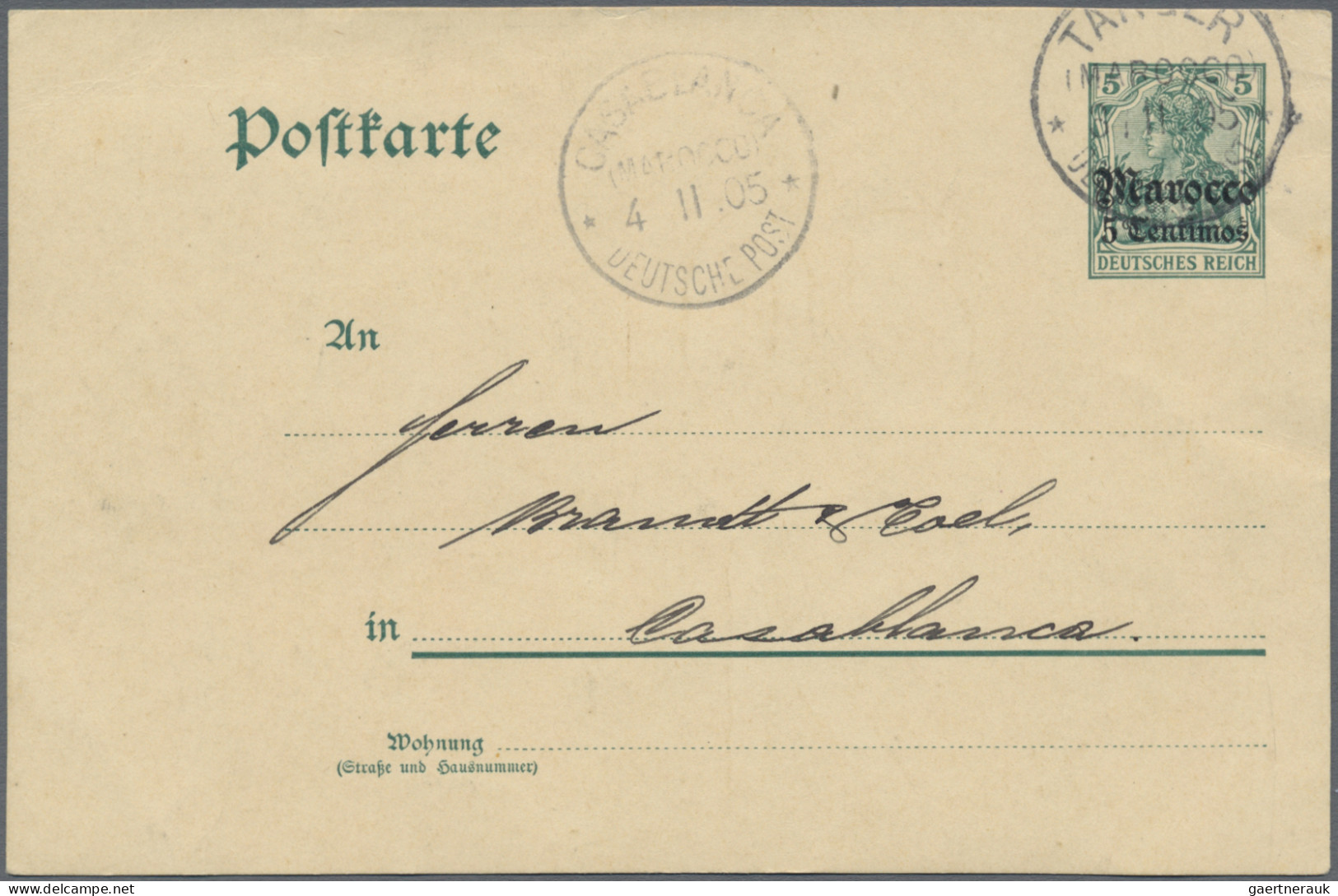 Deutsche Post in Marokko - Ganzsachen: 1900/1911, Partie von 16 gebrauchten Ganz