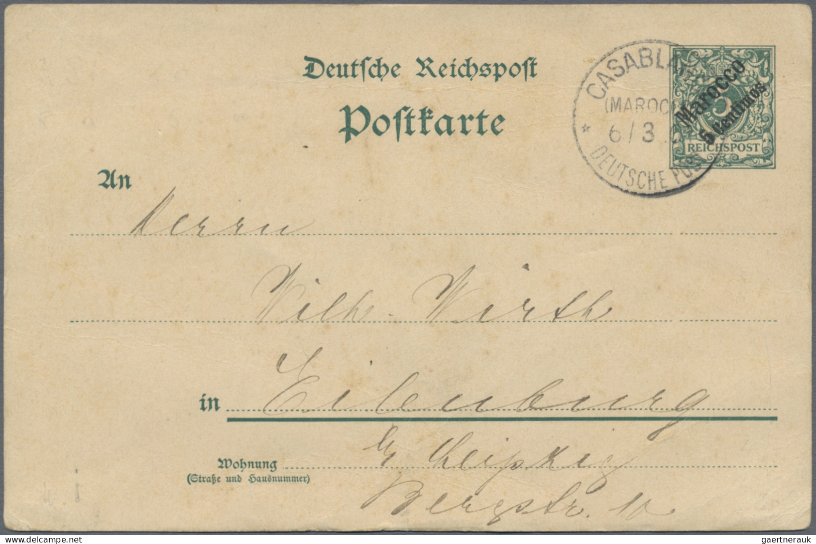 Deutsche Post In Marokko - Ganzsachen: 1900/1914, Partie Von 18 Gebrauchten Ganz - Marokko (kantoren)