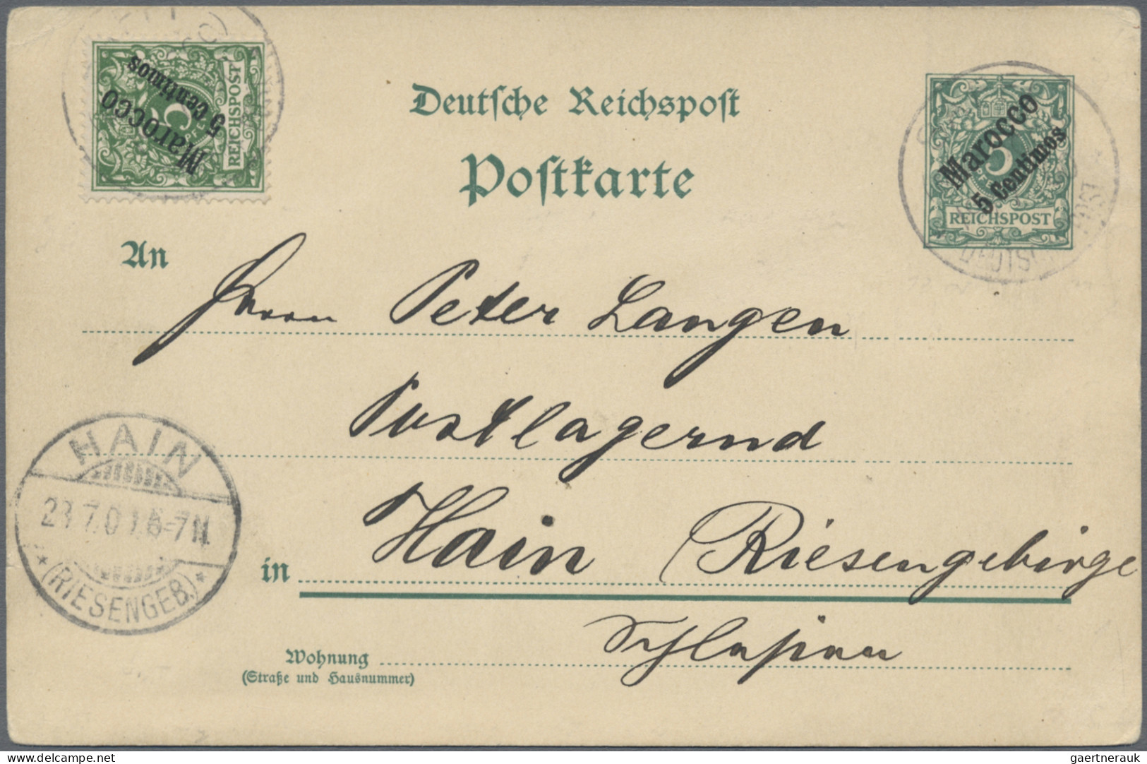 Deutsche Post in Marokko - Ganzsachen: 1900/1914, Partie von 18 gebrauchten Ganz