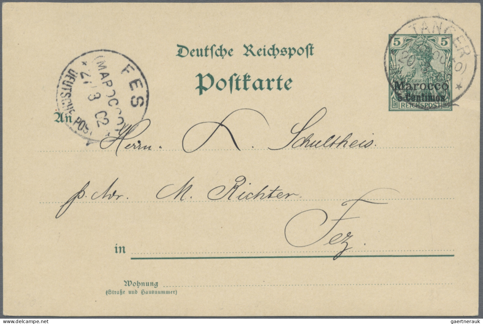 Deutsche Post in Marokko - Ganzsachen: 1900/1914, Partie von 18 gebrauchten Ganz