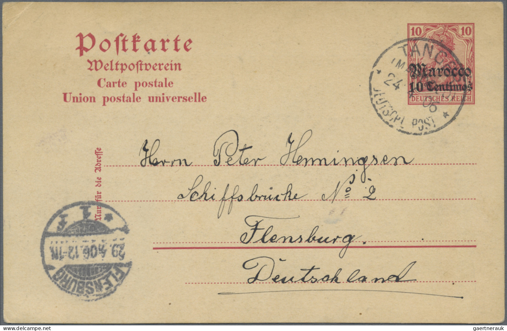 Deutsche Post in Marokko - Ganzsachen: 1900/1914, Partie von 18 gebrauchten Ganz