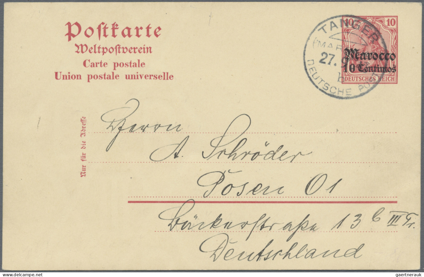 Deutsche Post in Marokko - Ganzsachen: 1900/1914, Partie von 18 gebrauchten Ganz