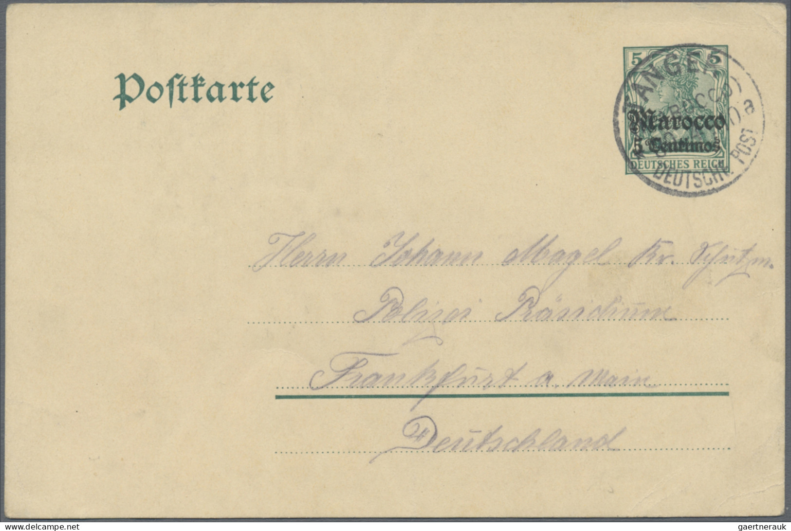 Deutsche Post in Marokko - Ganzsachen: 1900/1914, Partie von 18 gebrauchten Ganz