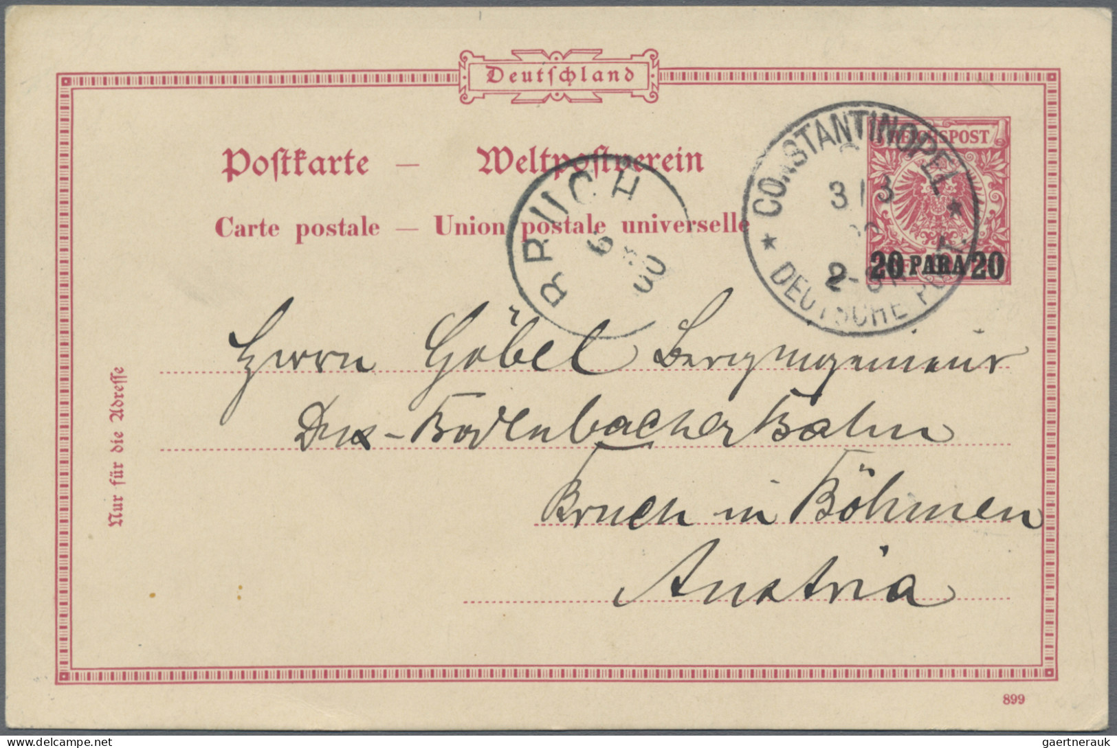 Deutsche Post In Der Türkei - Ganzsachen: 1894/1914, Saubere Partie Von 18 Gebra - Deutsche Post In Der Türkei