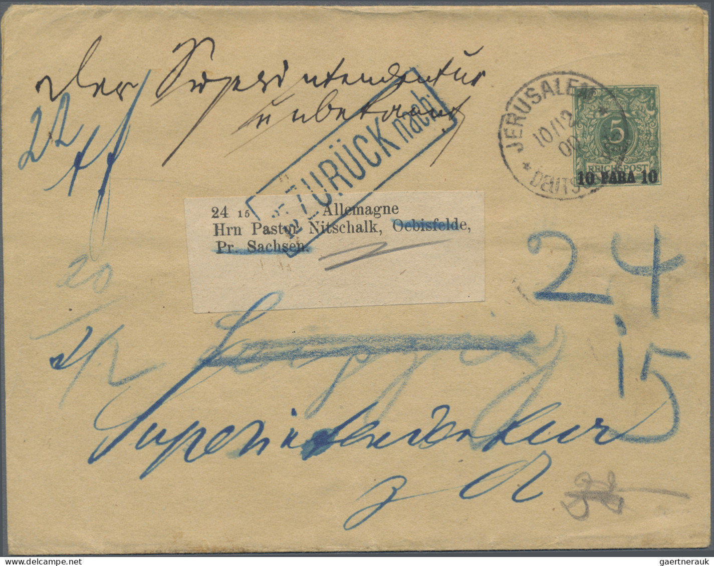 Deutsche Post In Der Türkei - Ganzsachen: 1896/1912, Saubere Partie Von 17 Gebra - Turquie (bureaux)
