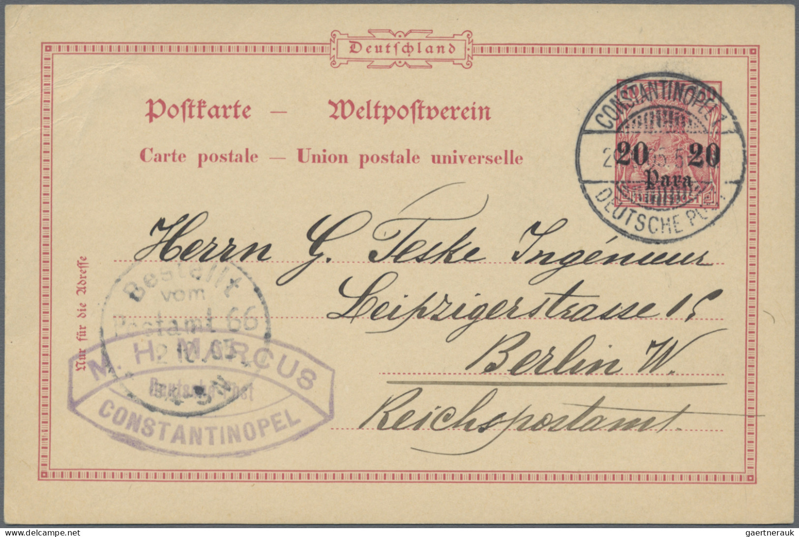 Deutsche Post in der Türkei - Ganzsachen: 1896/1912, saubere Partie von 17 gebra