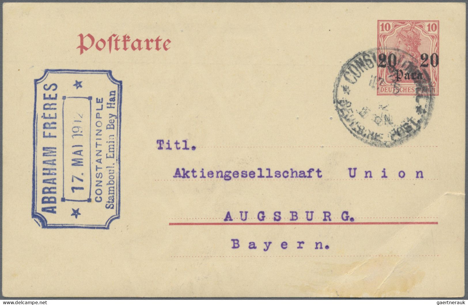 Deutsche Post in der Türkei - Ganzsachen: 1896/1913, saubere Partie von 18 gebra