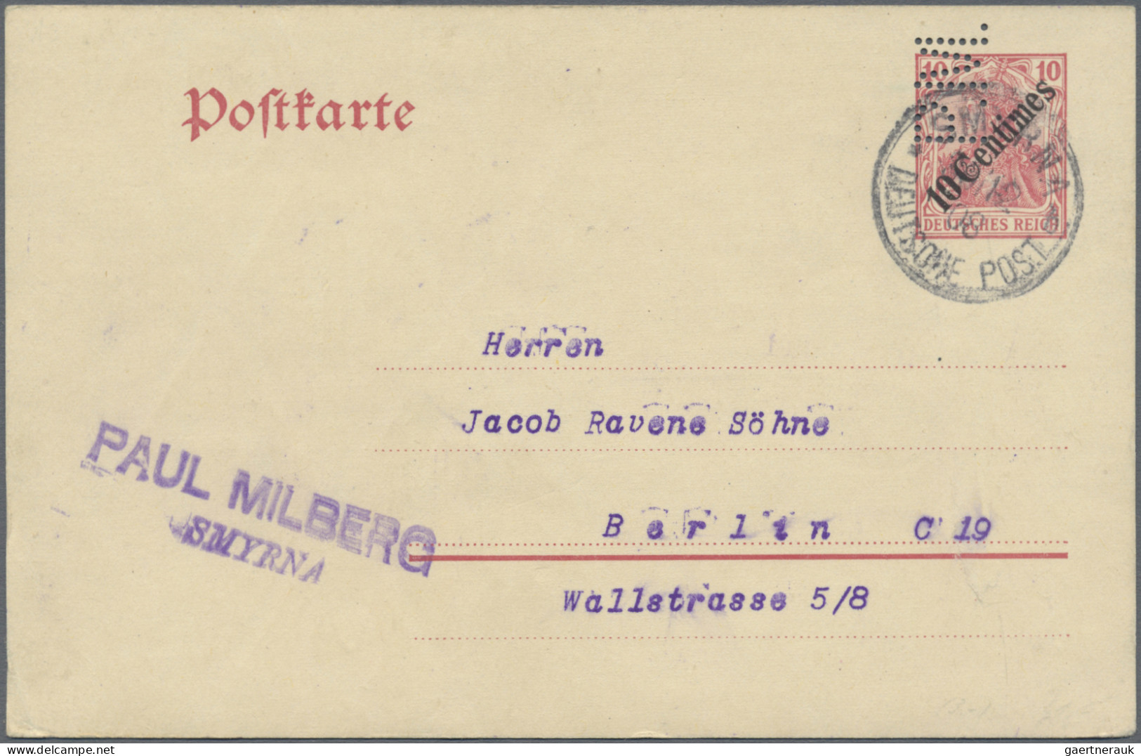 Deutsche Post In Der Türkei - Ganzsachen: 1897/1914, Saubere Partie Von 17 Gebra - Turquie (bureaux)