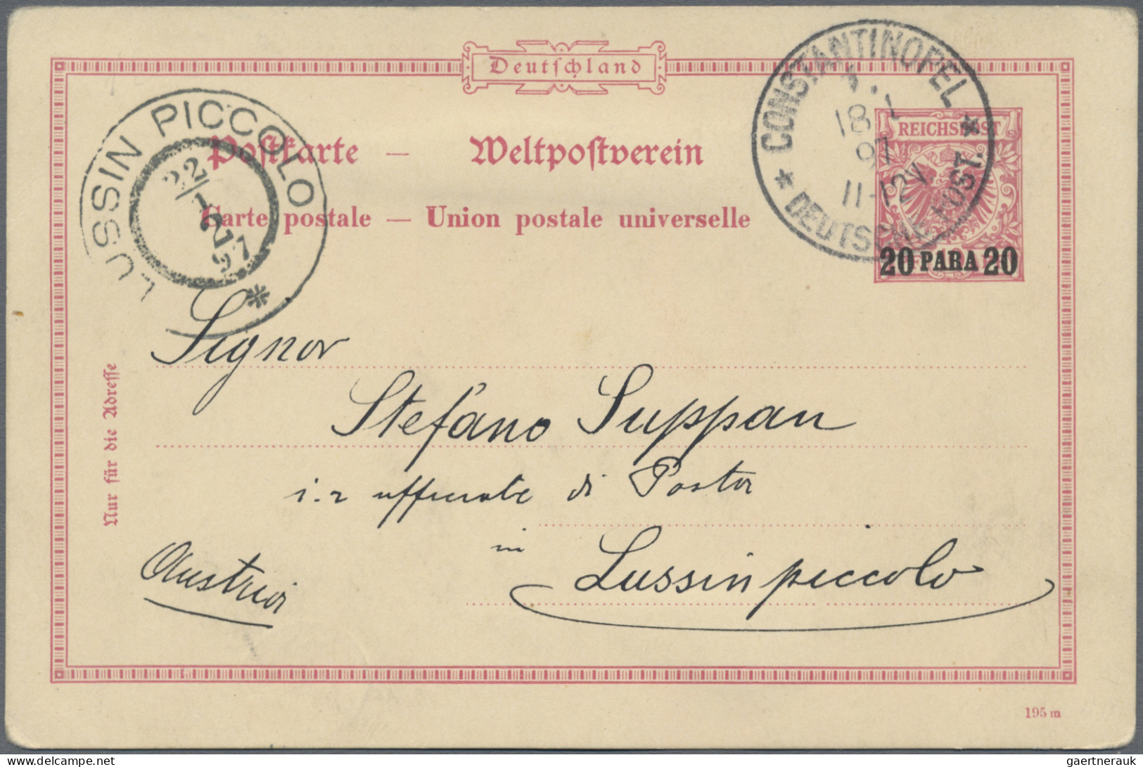 Deutsche Post In Der Türkei - Ganzsachen: 1897/1914, Saubere Partie Von 17 Gebra - Deutsche Post In Der Türkei