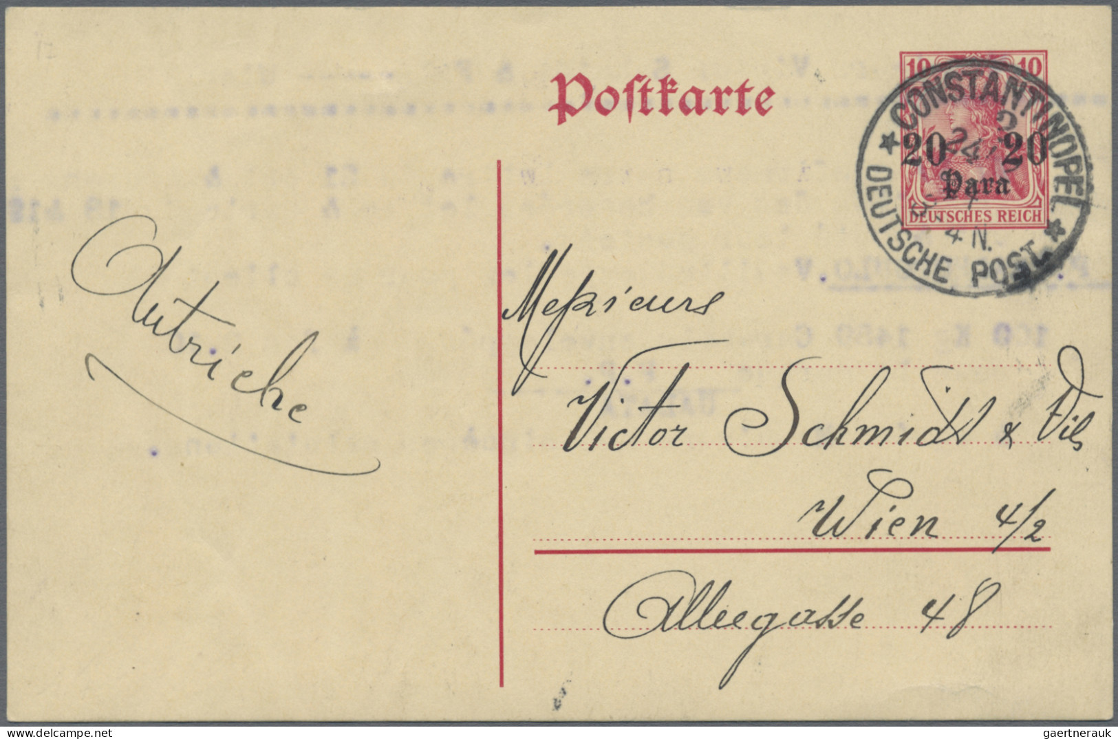 Deutsche Post in der Türkei - Ganzsachen: 1897/1914, saubere Partie von 17 gebra