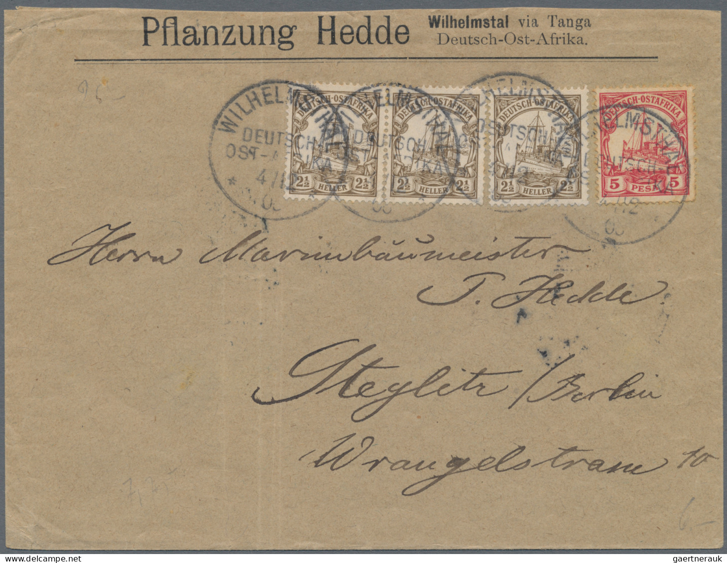 Deutsch-Ostafrika: 1892/1909, Kl. Zusammenstellung Von Vier Belegen Aus Deutsch- - Duits-Oost-Afrika