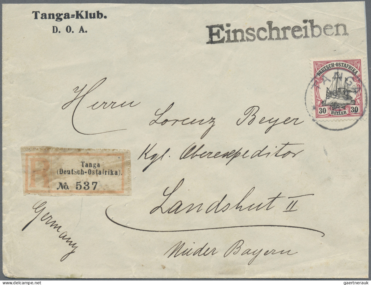 Deutsch-Ostafrika: 1896/1912, Partie Von 18 Briefen Und Karten, Soweit Ersichtli - África Oriental Alemana