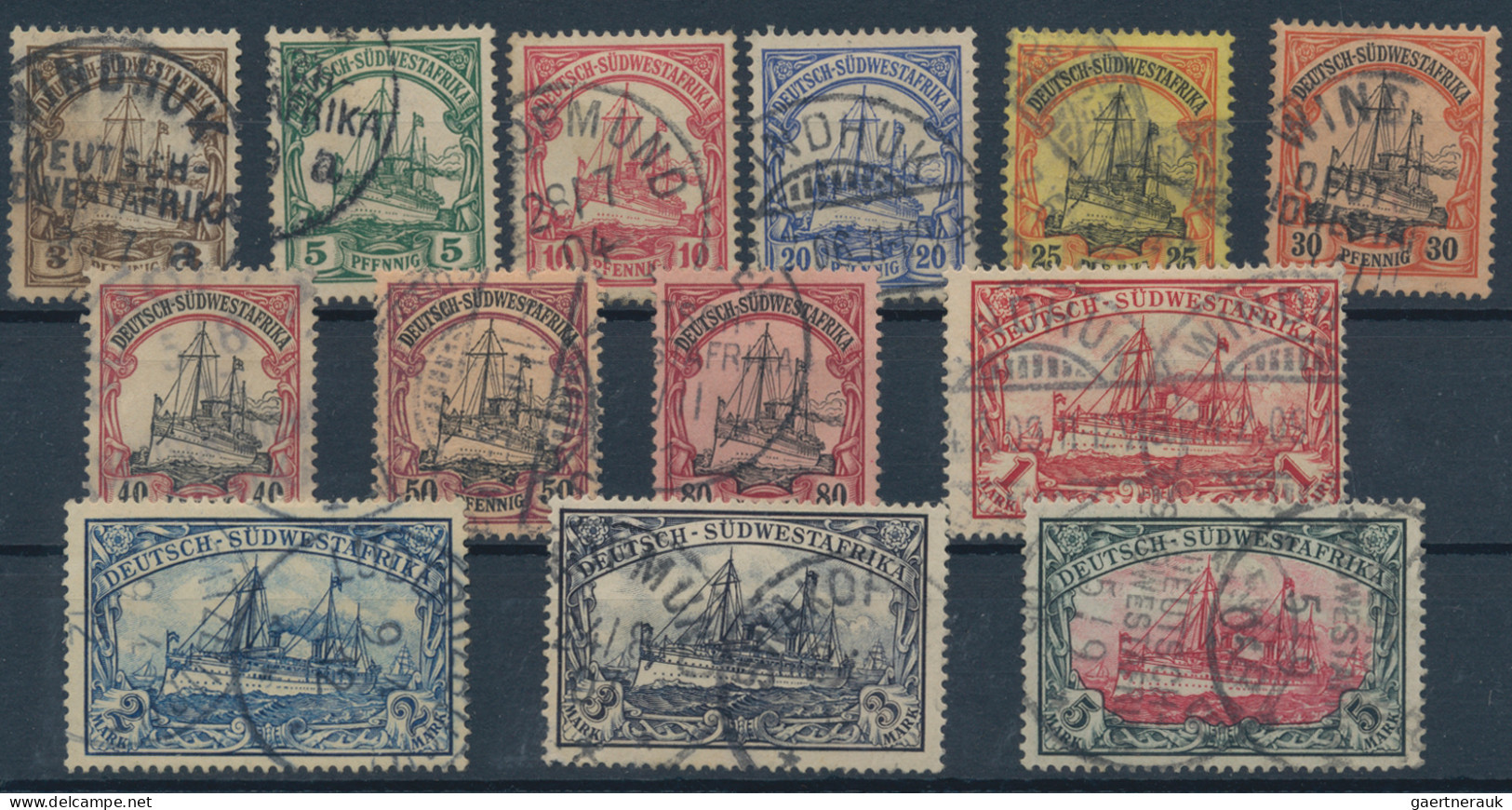 Deutsch-Südwestafrika: 1891-1919 (ca), umfangreiche Sammlung im Ringbinder, in b