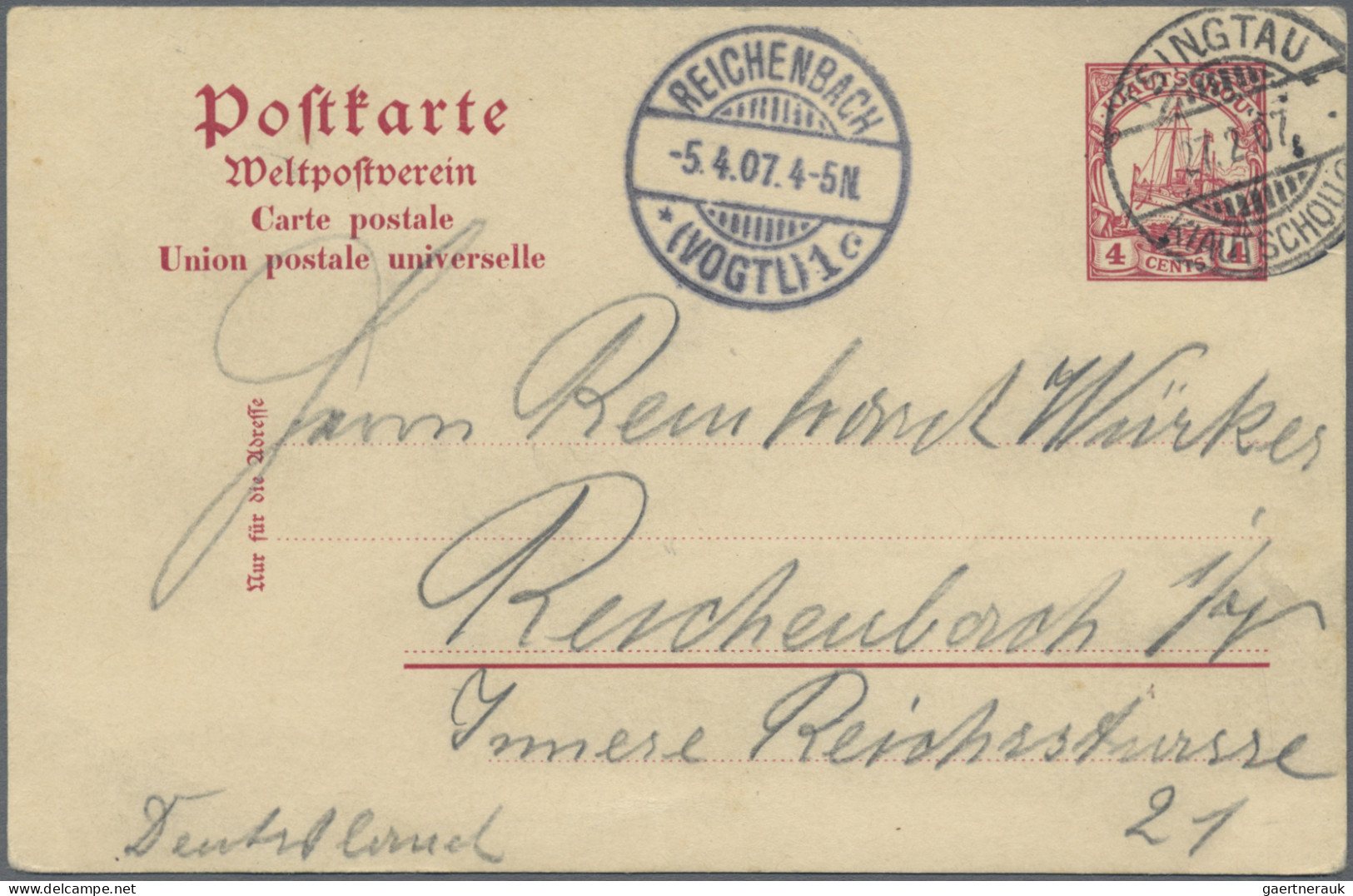 Deutsche Kolonien - Kiautschou - Ganzsachen: 1900/1911, Saubere Partie Von 17 Ge - Kiautschou