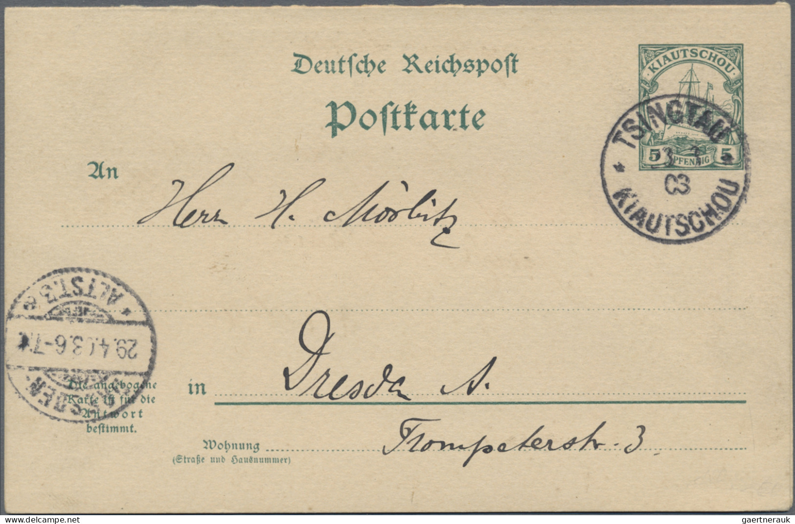 Deutsche Kolonien - Kiautschou - Ganzsachen: 1900/1911, saubere Partie von 17 ge