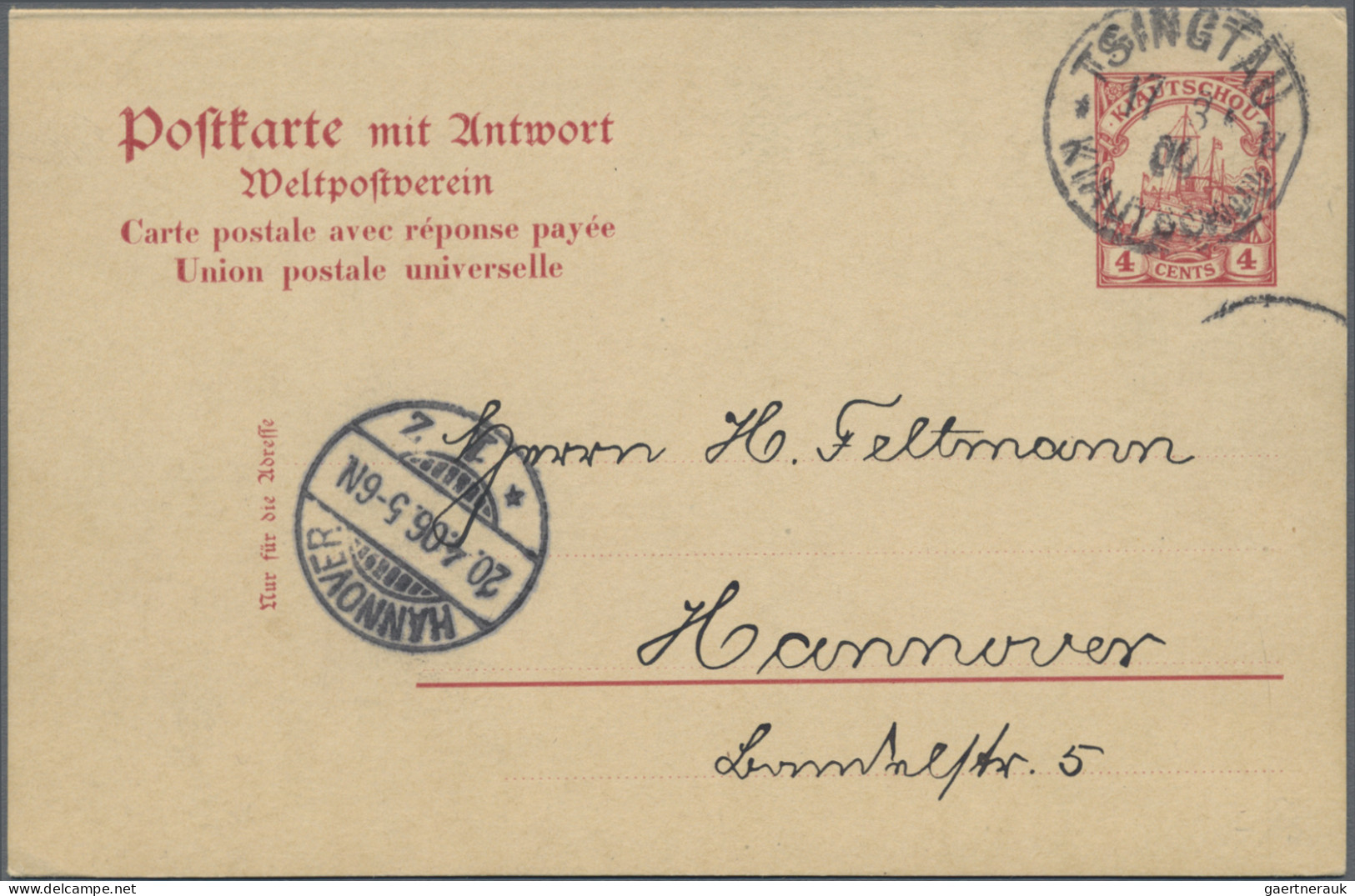 Deutsche Kolonien - Kiautschou - Ganzsachen: 1900/1911, saubere Partie von 17 ge